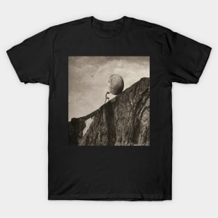 Sisyphus old picture meme mythology greek T-Shirt